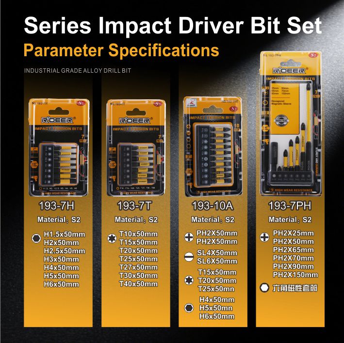7-piece/10-piece Impact Screwdriver Bit Set