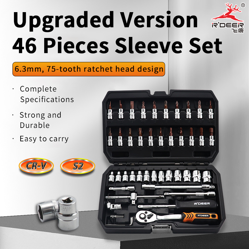 46-piece 6.3MM Metric Socket Set