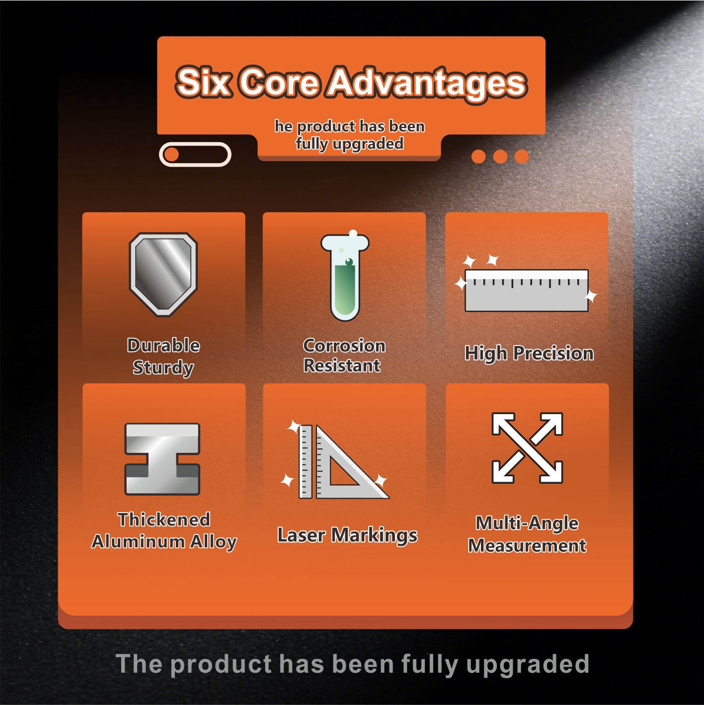 Aluminum Alloy Triangular Ruler (orange)