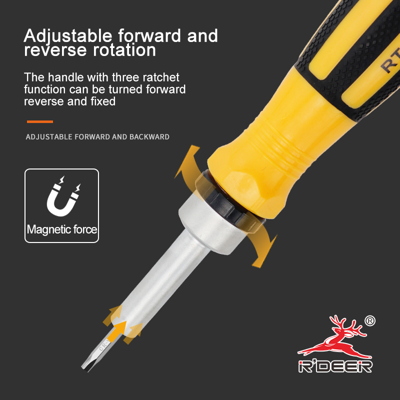 R'DEER CR-V Steel Ratchet Screwdriver & Socket Set - 56-Piece & 65-Piece Versions