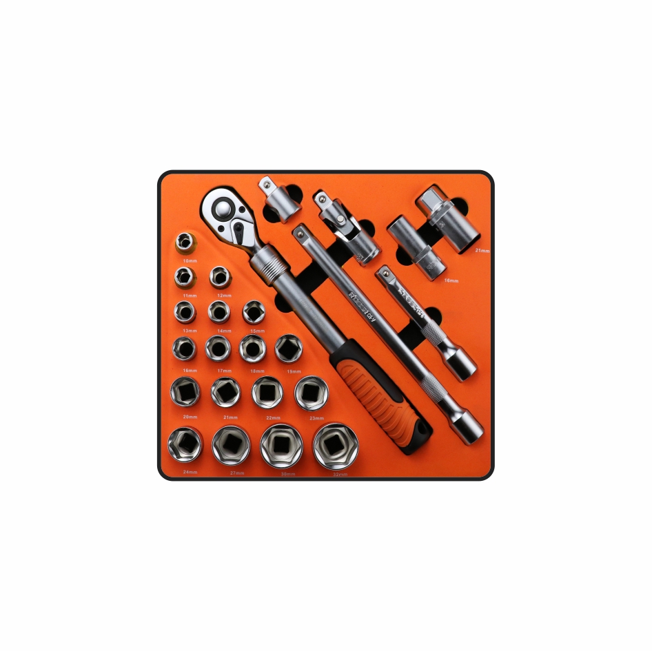 25-piece 12.5MM Telescopic Ratchet Socket Set