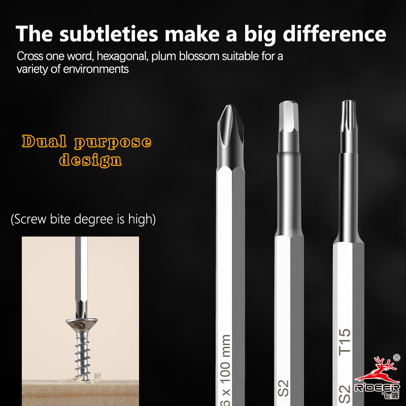 Oil-resistant Handle Dual-purpose Screwdriver, Phillips And Hexagon Dual-purpose Screwdriver