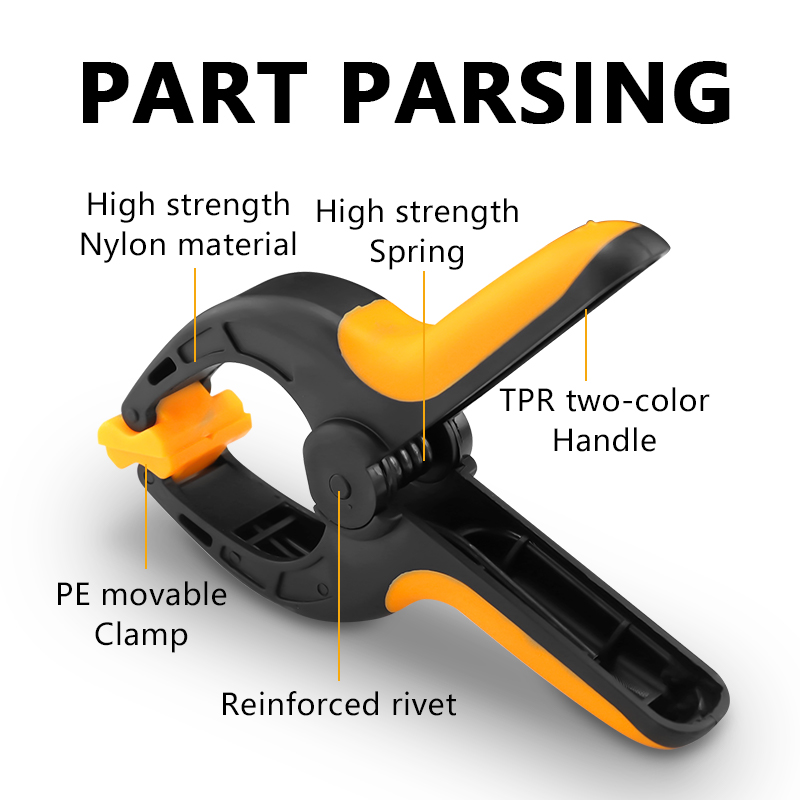 Heavy-duty Spring Clamp with Double-color Handles