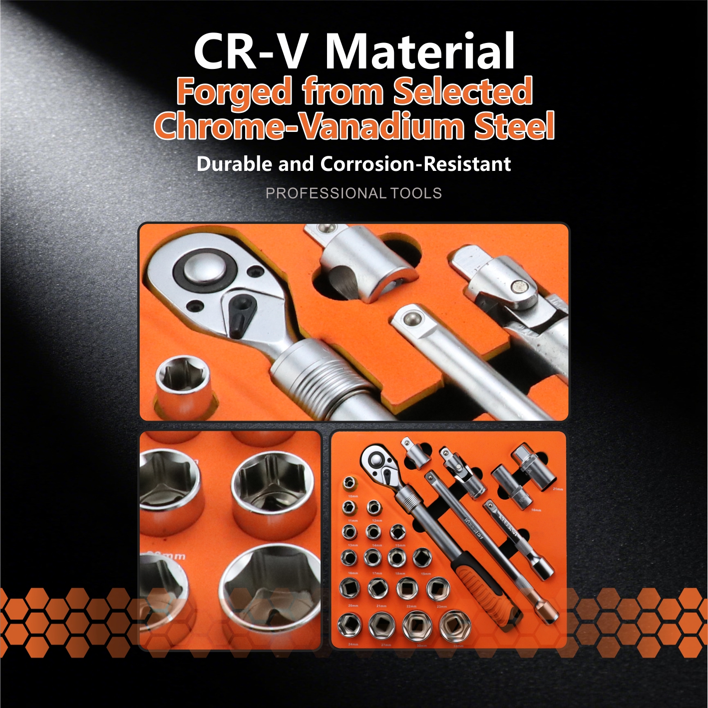 25-piece 12.5MM Telescopic Ratchet Socket Set