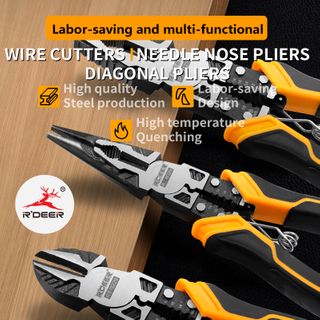 8.5" 7.5" Labor-Saving Multifunctional Combination Pliers, Long Nose Pliers, Diagonal Cutting Pliers