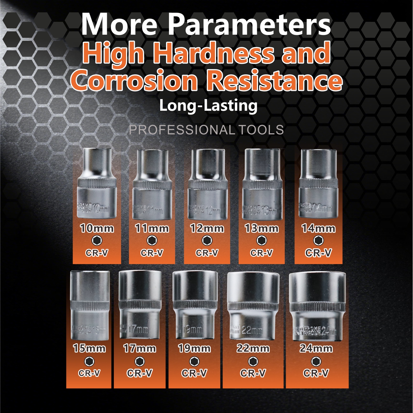 13-piece 12.5MM Series Ratchet Socket Set (72-tooth, Chrome Vanadium Steel)