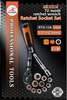 13-piece 12.5MM Series Ratchet Socket Set (72-tooth, Chrome Vanadium Steel)
